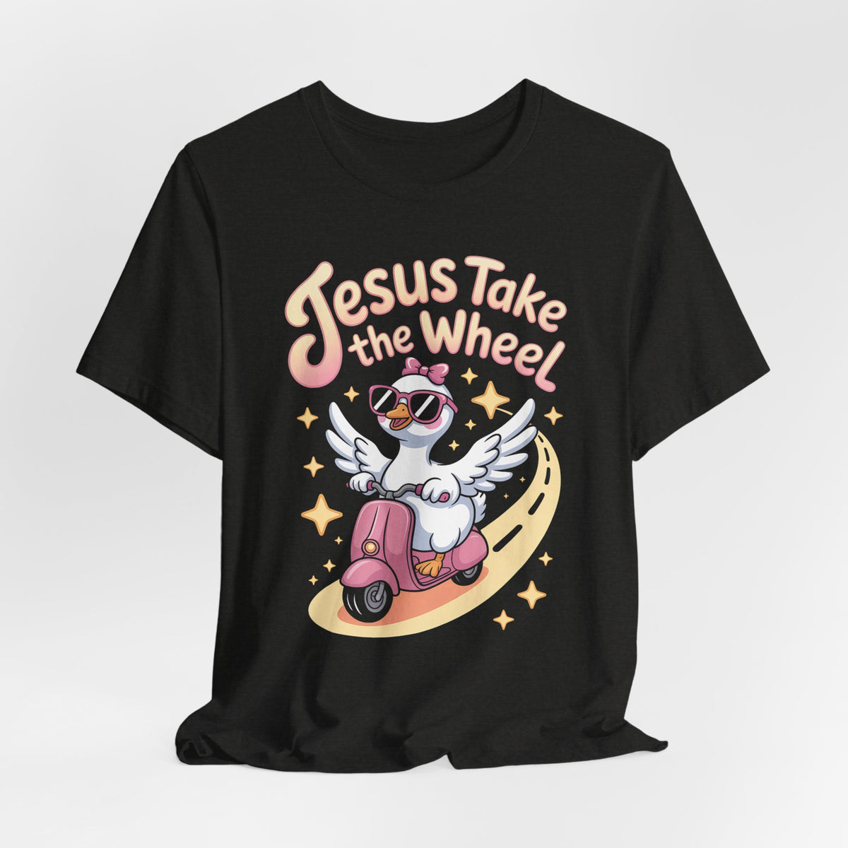Jesus Take the Wheel Tee — Goose Scooter Christian Bella Canva T‑Shirt